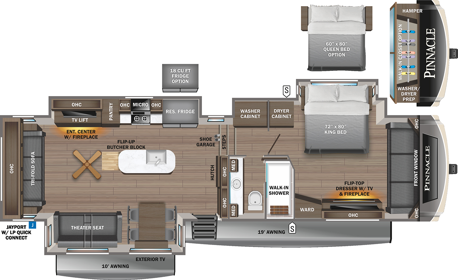 Pinnacle 5th Wheel Floor Plans