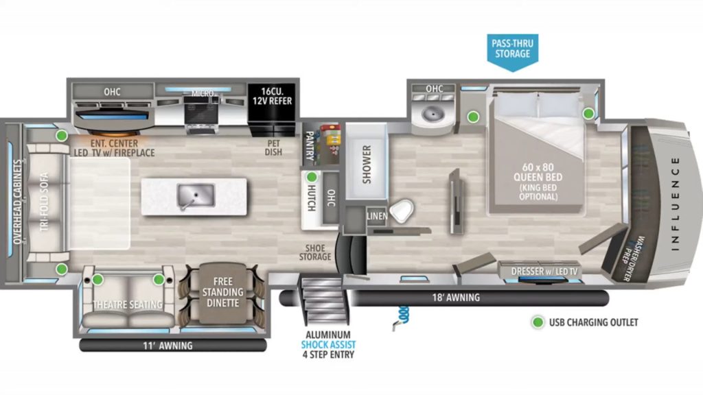 2024 Influence 3803GK floorplan