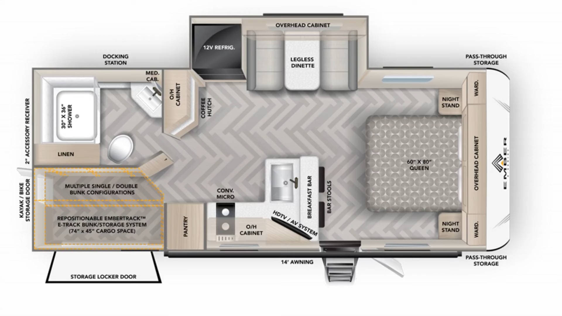 New Layout & All New Series of Ember RVs2024 E Series 22ETS Travel Trailer