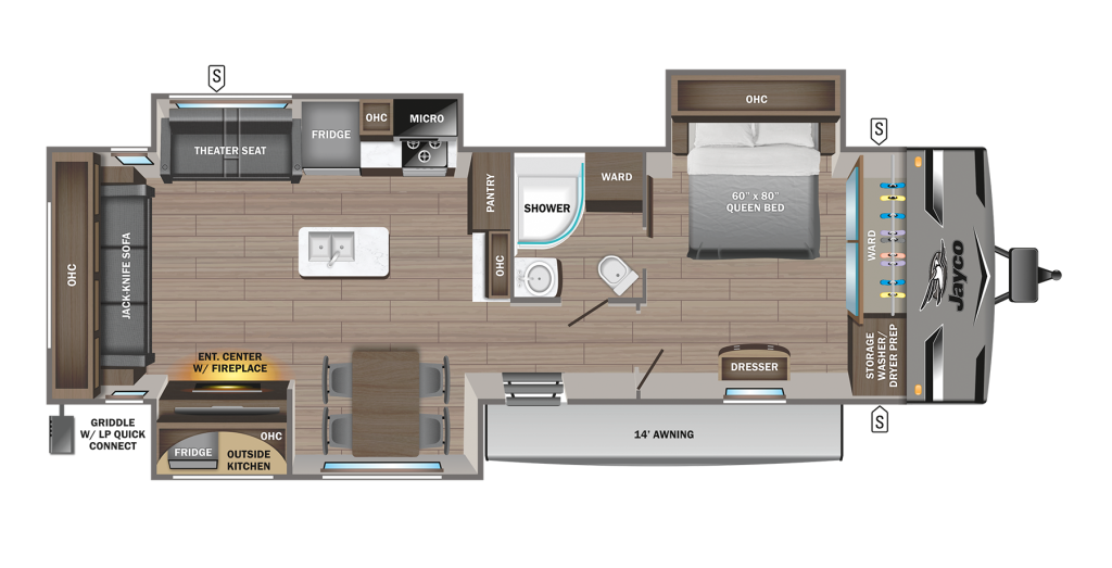 2024 Jay Flight 340RLK Floorplan