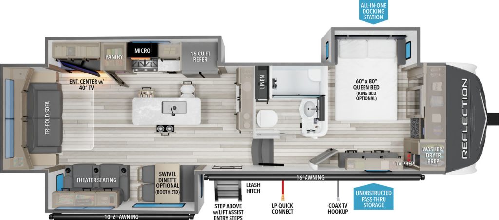 grand design reflection 337RLS floorplan