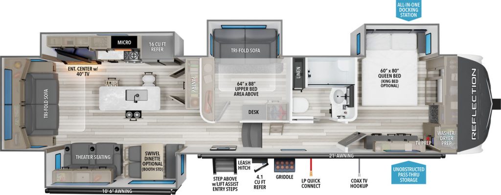 grand design reflection 367BHS floorplan