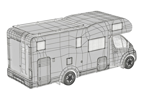 hand-drawn drawing of class C rv