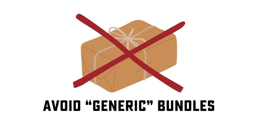 generic bundles- package with Red X through it