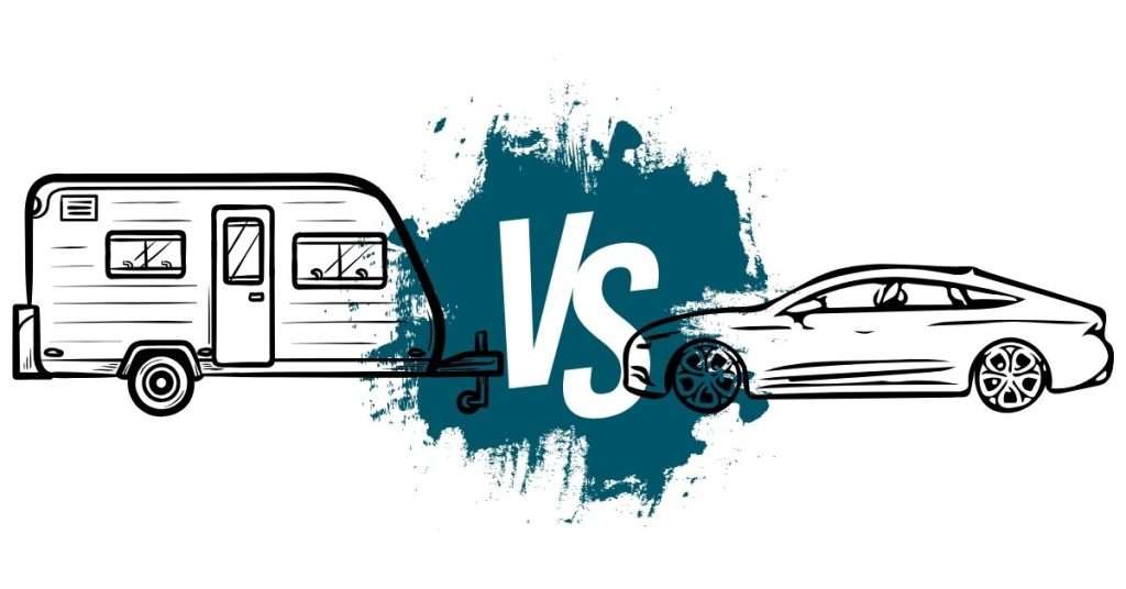 Car Loans vs RV Loans line drawing of rv and car
