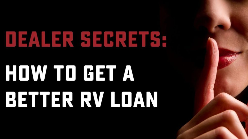 image of woman saying "shh" with finger to lips with text, "how to get a better RV loan"