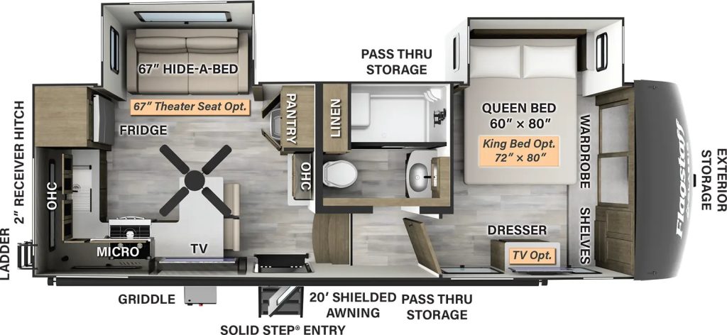 Floor plan of Forest River Rockwood/Flagstaff 281RK