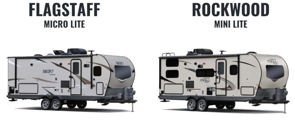 Flagstaff and Rockwood mini lite RVs