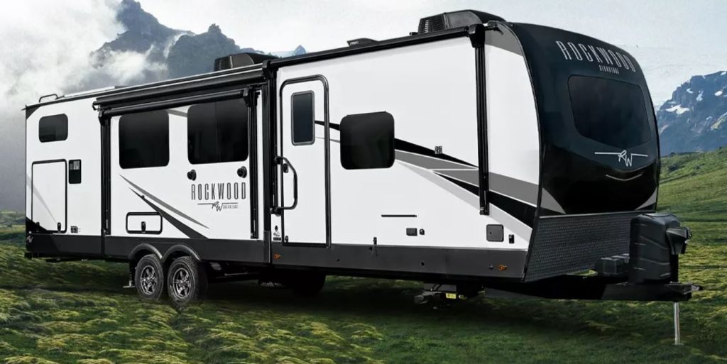 Rockwood Signature Travel Trailer in the Mountains