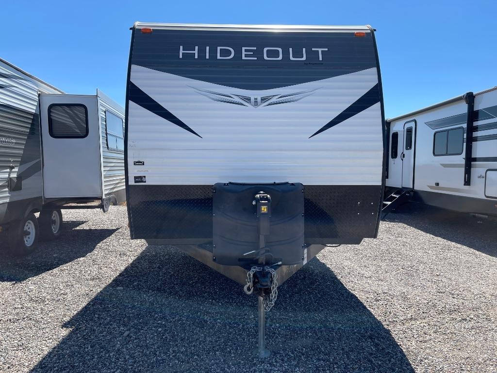 front of hideout travel trailer