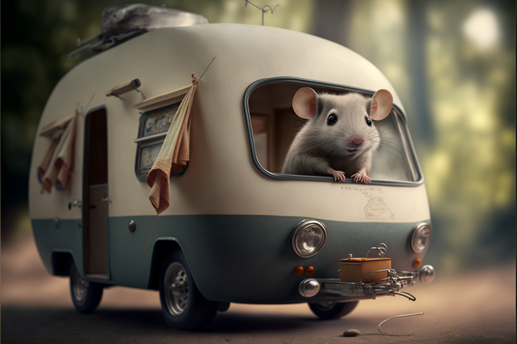 Animated mouse inside RV. 