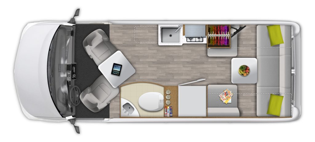 camper van floor plan