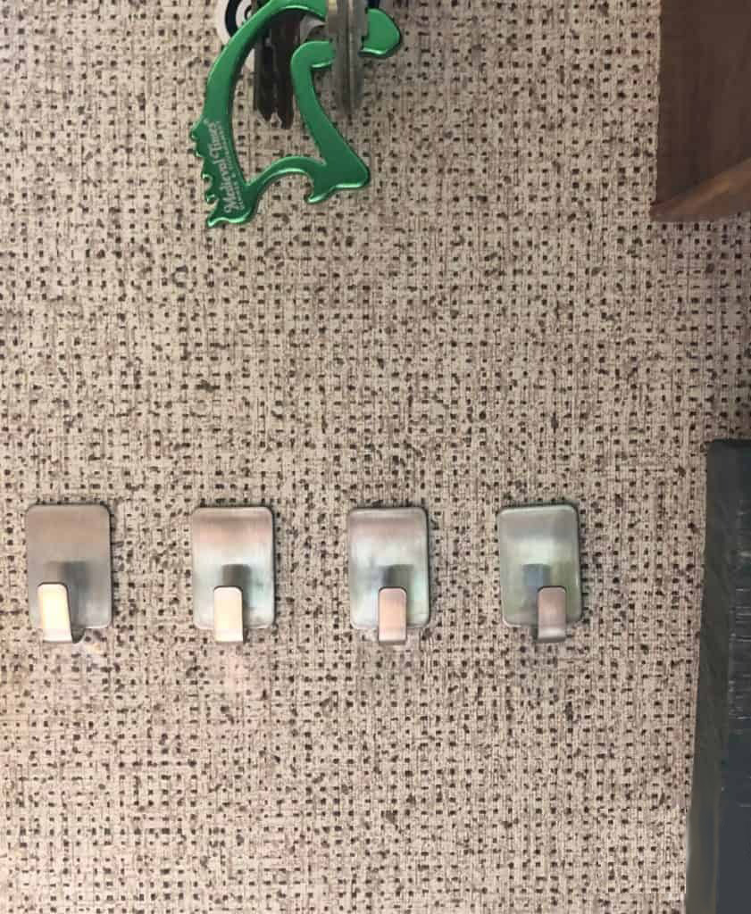 Hooks on RV wall