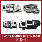 Four RVs with text-- "Best RV Brands of the Year--2024"