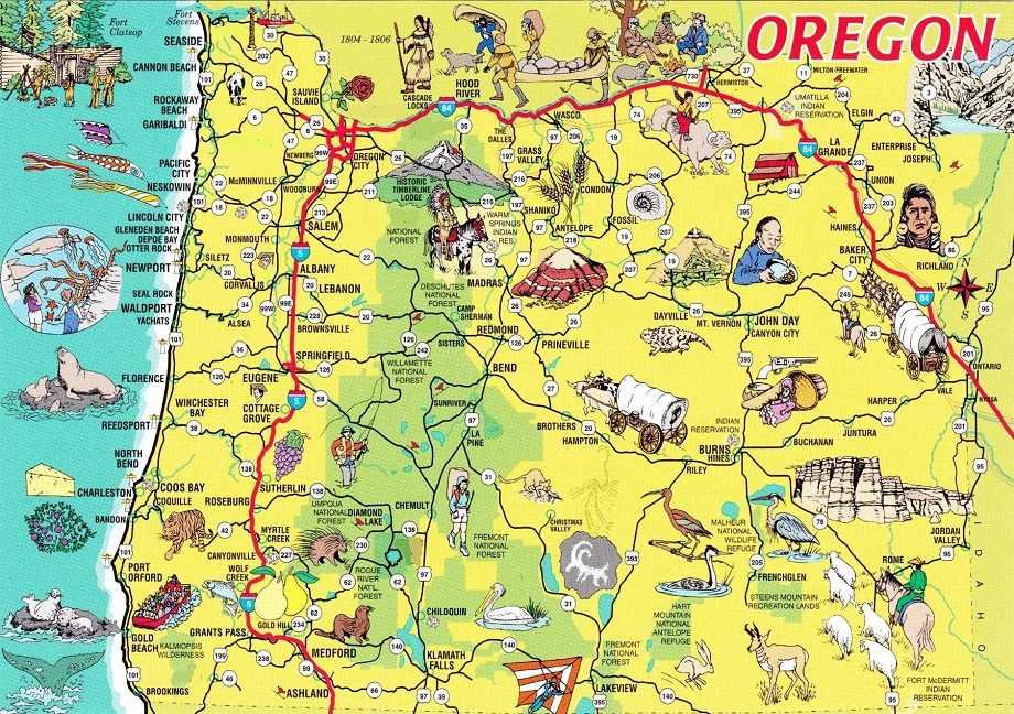 map of Oregon